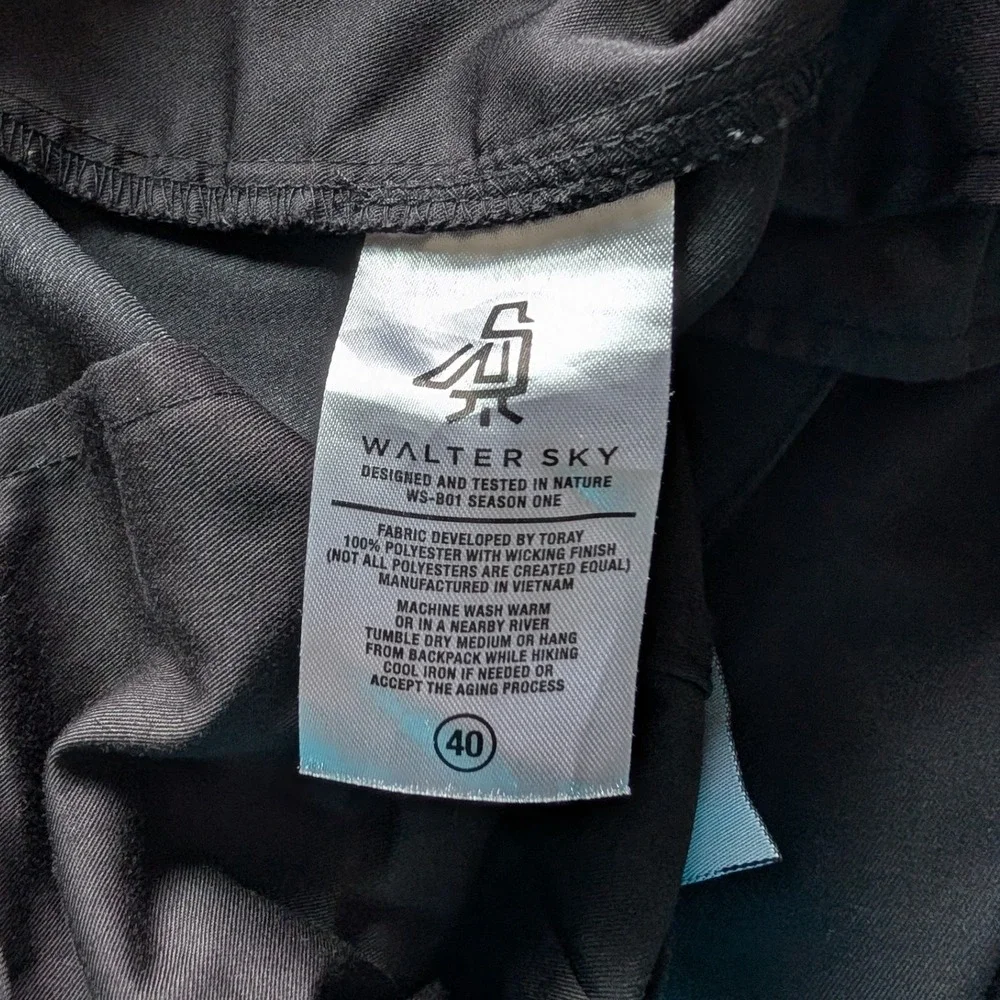 Walter Sky Mens 40 Black Chinos Pants Straight Leg WS-B01 Wicking Golf Tech Work